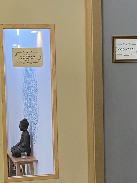 The peaceful yoga hall where the series was delivered